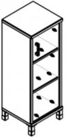 Стеллаж узкий средний закрытый (со стеклянной дверью) серии BORN